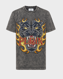 T-shirt z efektem sprania Urban Jungle Strass - Image #0