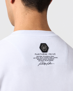 Biały t-shirt Big Panther Flames Stones - Image #4