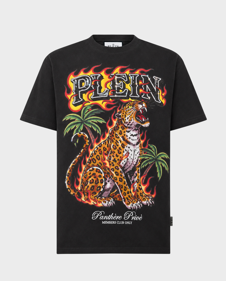Czarny t-shirt Urban Jungle Leopard Stones
