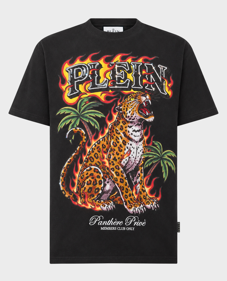Czarny t-shirt Urban Jungle Leopard Stones