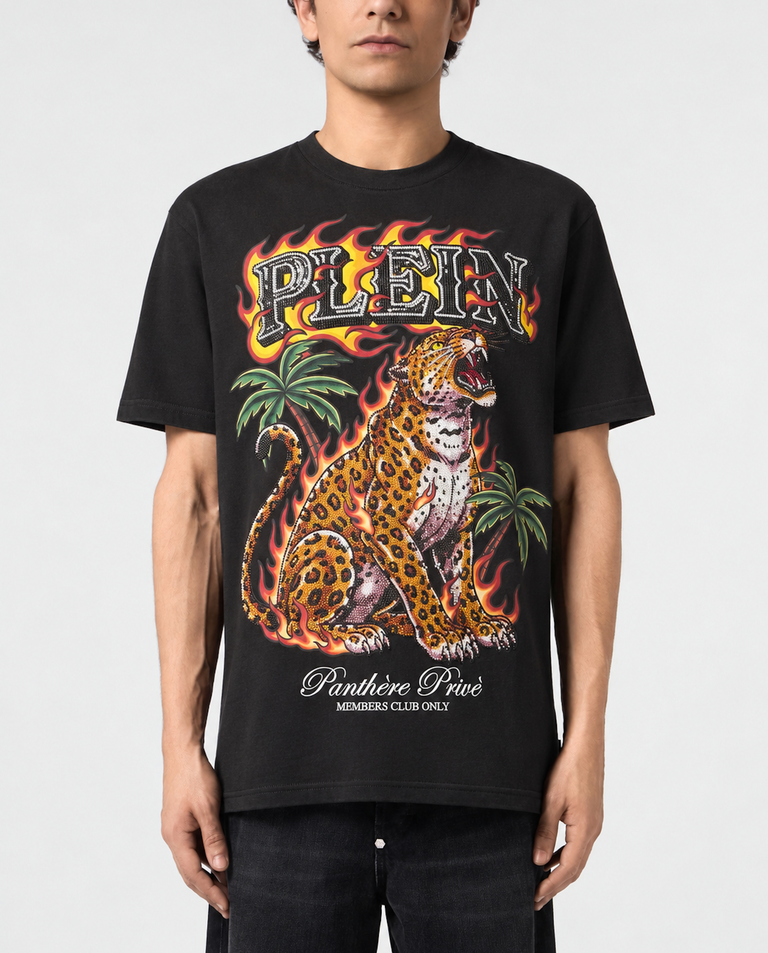 Czarny t-shirt Urban Jungle Leopard Stones