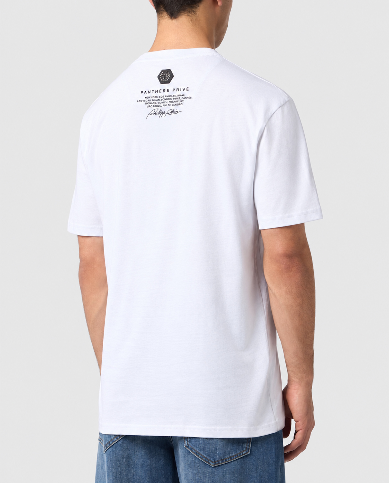 Biały t-shirt z logo - Image #3