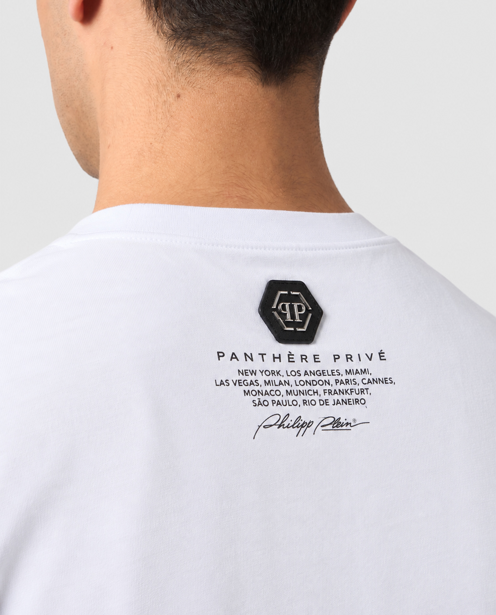 Biały t-shirt Panther Skull Stones - Image #4