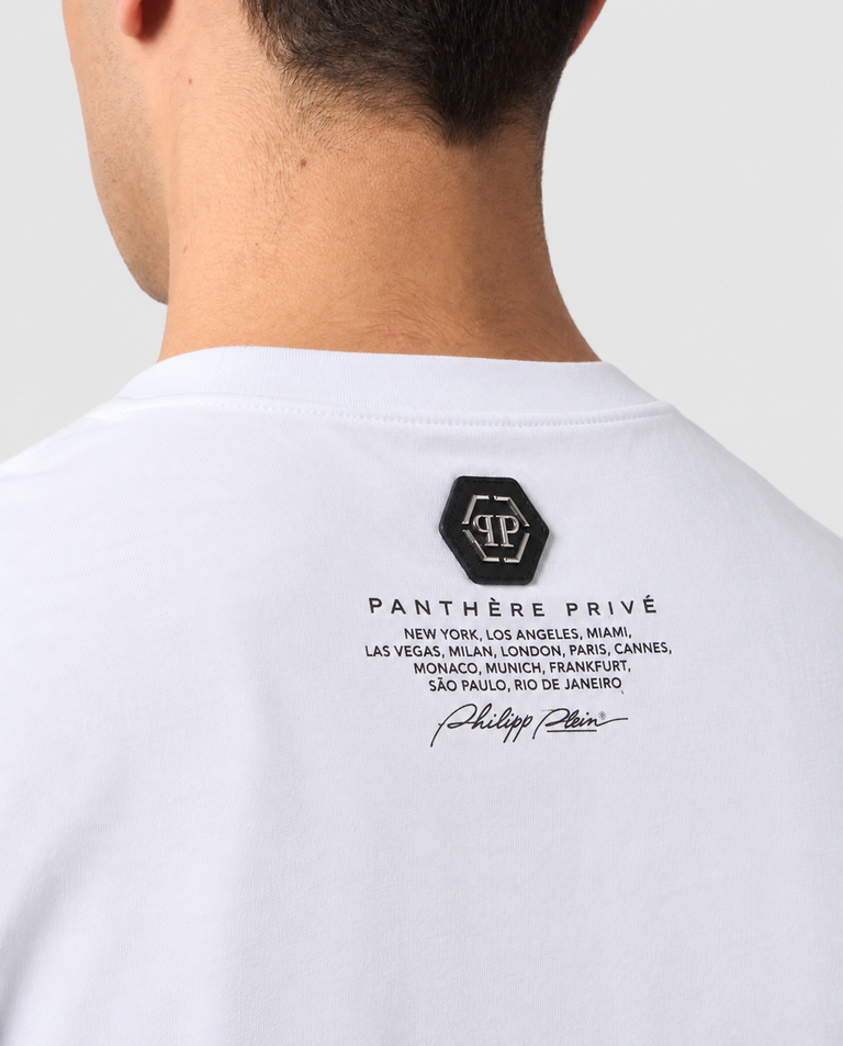 Biały t-shirt Panther Skull Stones - Image #4
