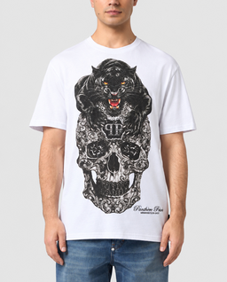 Biały t-shirt Panther Skull Stones - Image #1