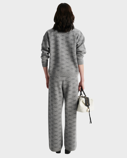 Szara wełniano-kaszmirowa bluza ze stójką Monogram - Image #2