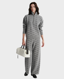 Szara wełniano-kaszmirowa bluza ze stójką Monogram - Image #1