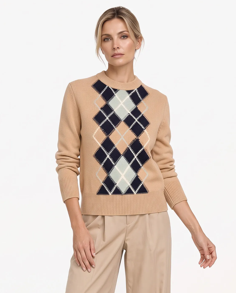 Sweter ze wzorem z wełny i kaszmiru Margot