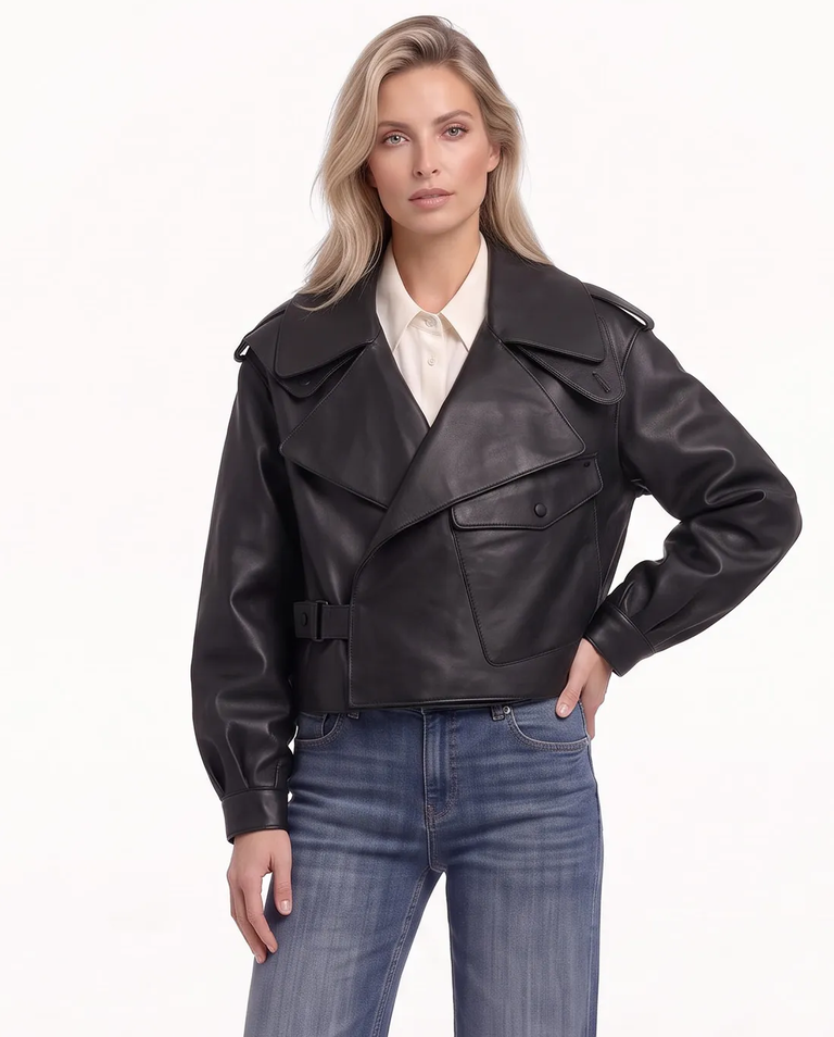 Czarna ramoneska oversize Josepha