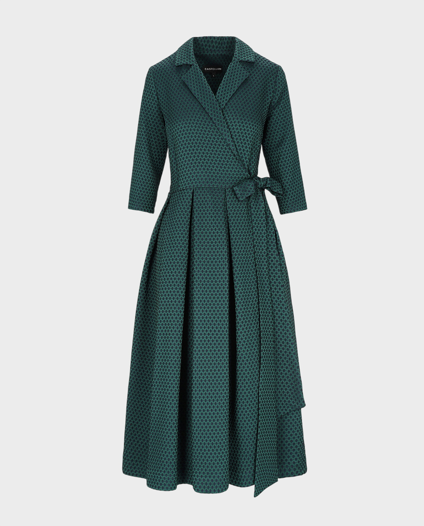 Elegancka zielona sukienka midi Kaori - Image #0