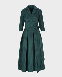 Elegancka zielona sukienka midi Kaori - Image #0