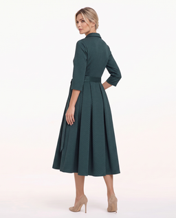 Elegancka zielona sukienka midi Kaori - Image #3