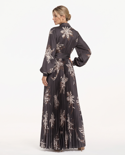 Plisowana maxi sukienka z printem Venetta - Image #3