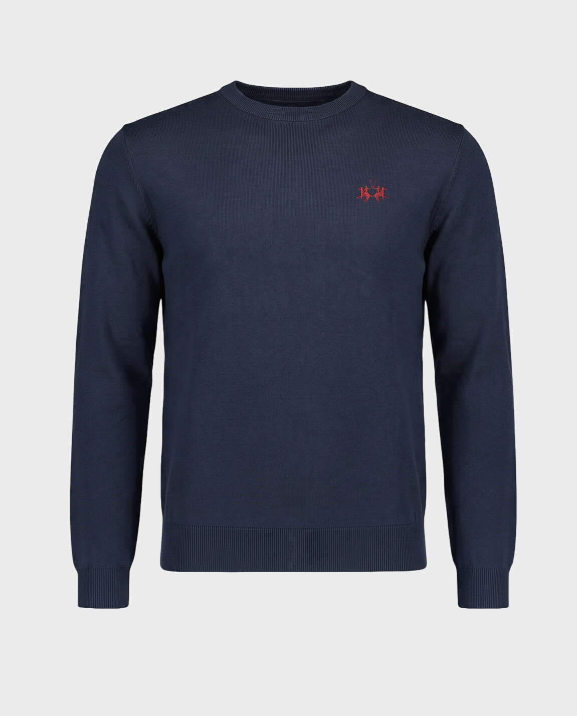 Granatowy sweter z haftowanym logo - Image #0