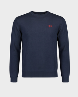 Granatowy sweter z haftowanym logo - Image #0