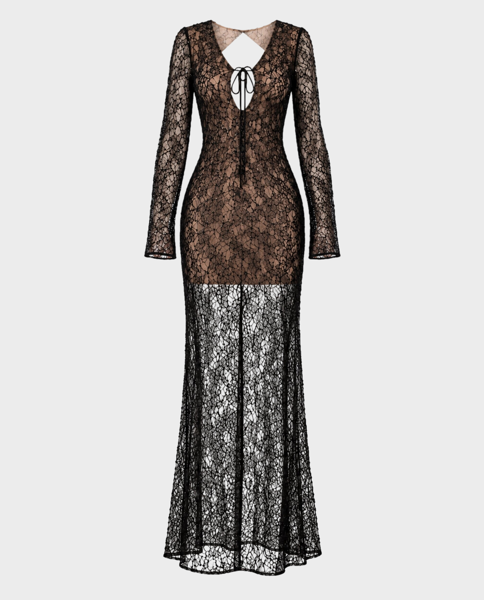 Czarna koronkowa sukienka maxi Bella - Image #0