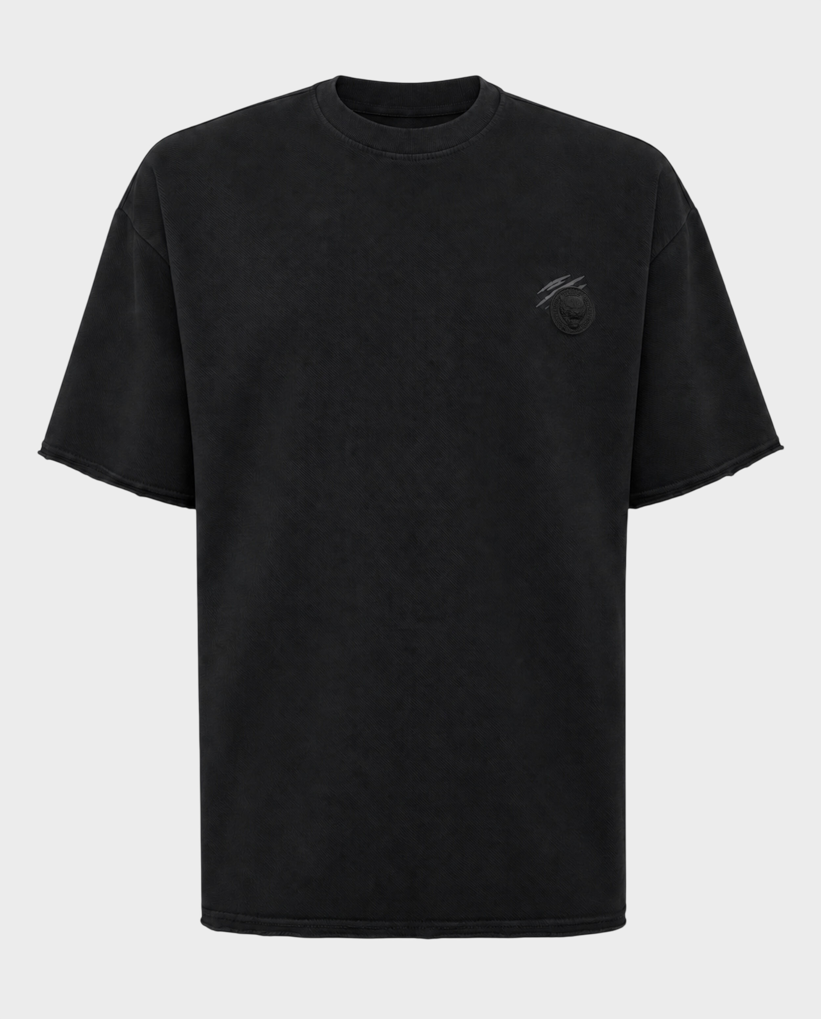 Czarny t-shirt z naszywką - Image #0