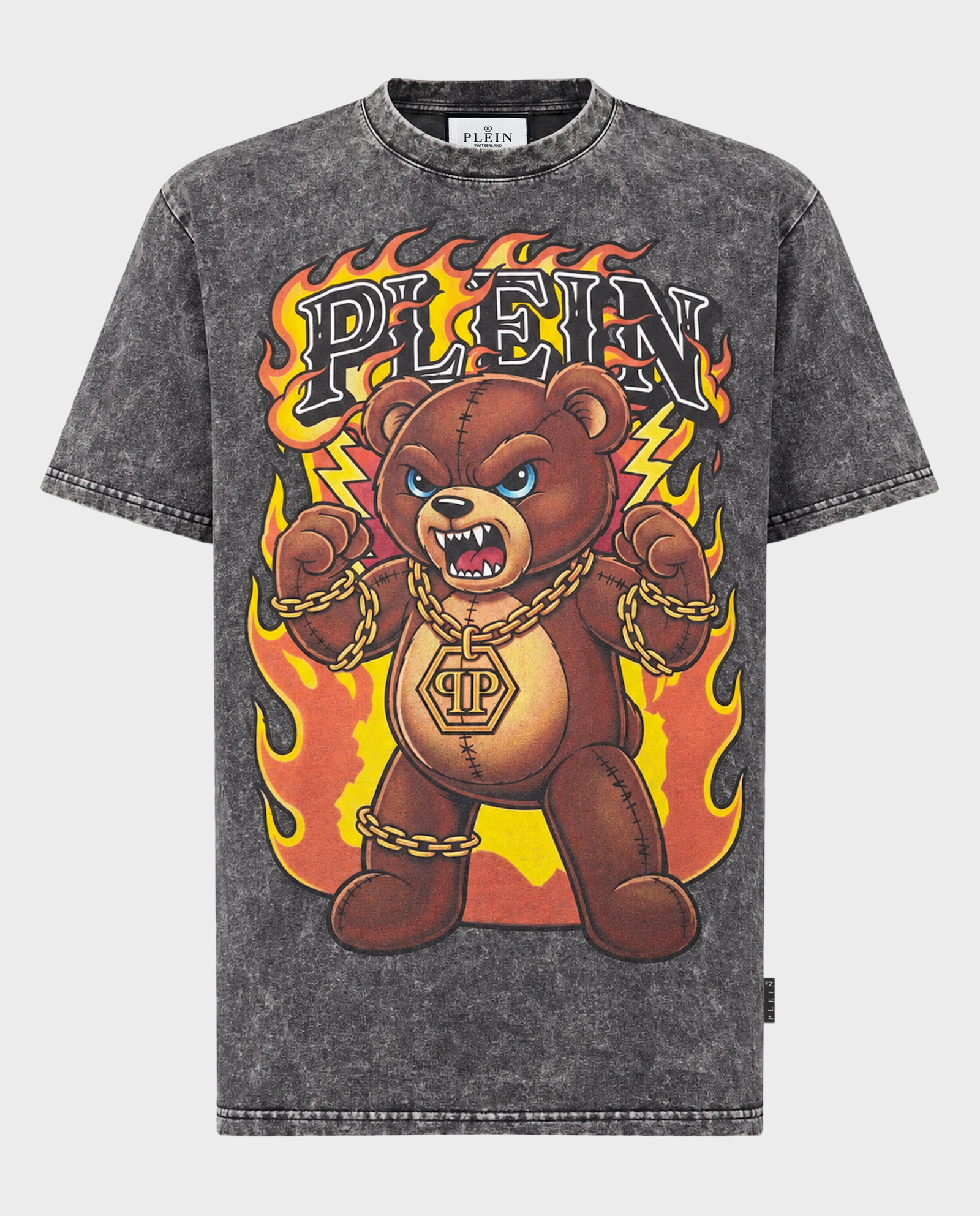Szary t-shirt Teddy Flames - Image #0