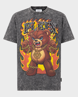 Szary t-shirt Teddy Flames - Image #0