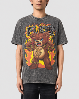 Szary t-shirt Teddy Flames - Image #1