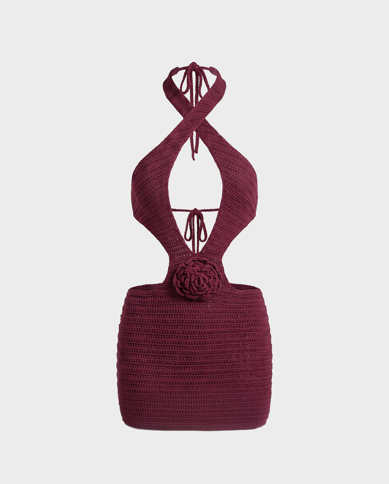 Burgundowa sukienka Cassandra mini