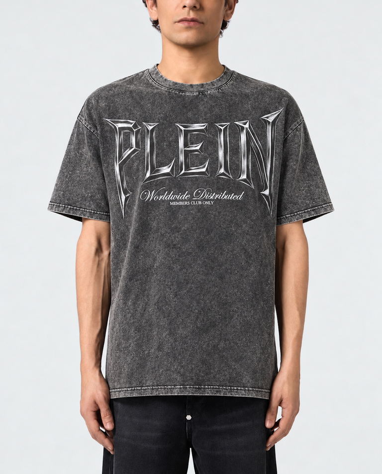 Bawełniany T-shirt z logo Chrome Metal