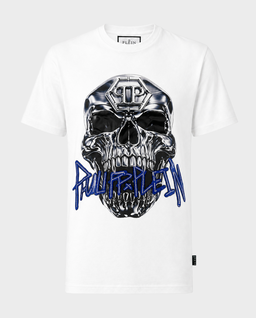 Biały t-shirt Skull Metallic - Image #0