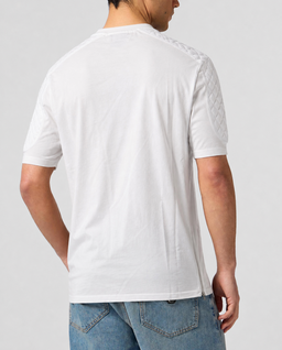 Biały t-shirt z ozdobnymi suwakami - Image #4