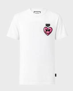 Biały t-shirt z nadrukiem Heart - Image #0