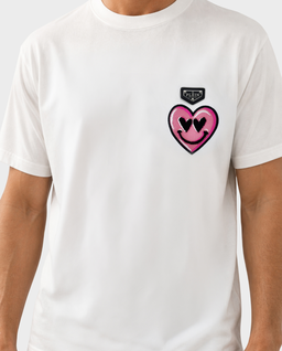 Biały t-shirt z nadrukiem Heart - Image #3