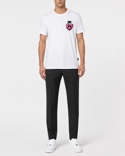 Biały t-shirt z nadrukiem Heart - Image #2