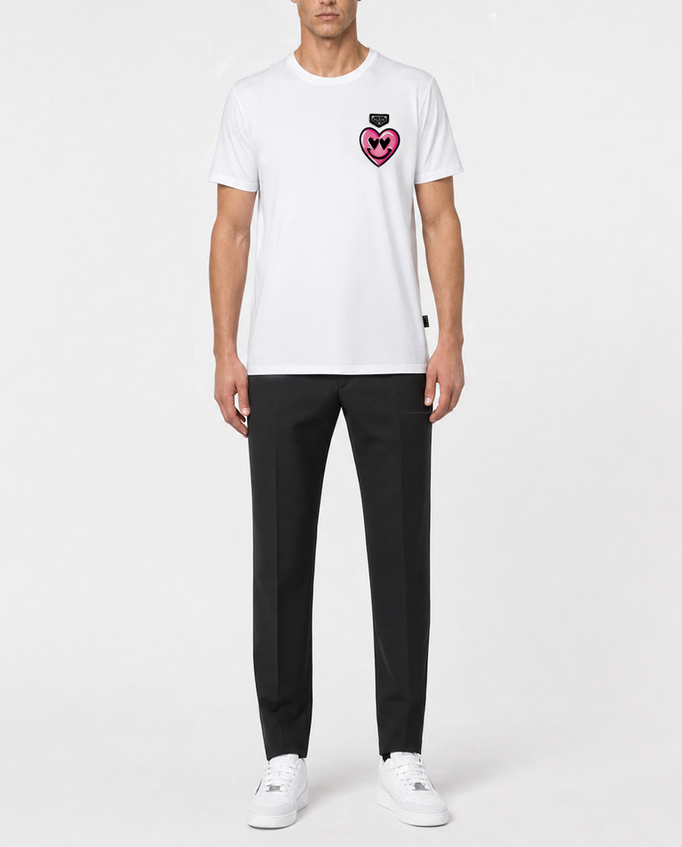 Biały t-shirt z nadrukiem Heart - Image #2