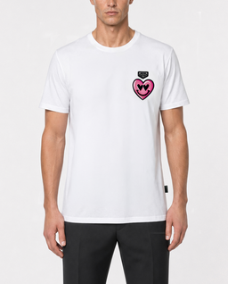Biały t-shirt z nadrukiem Heart - Image #1