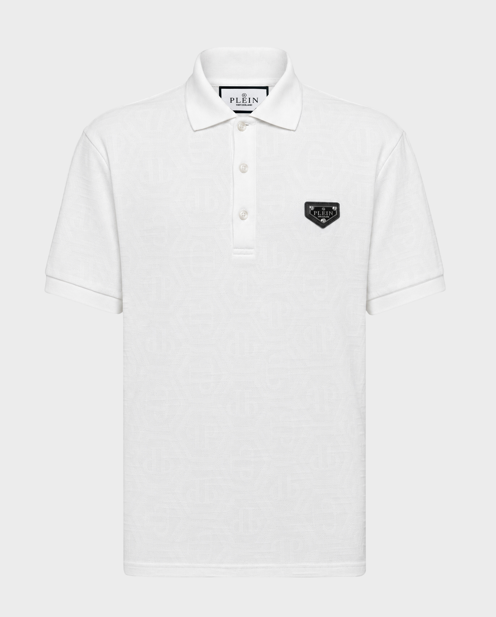 Biała koszulka polo z monogramem - Image #0