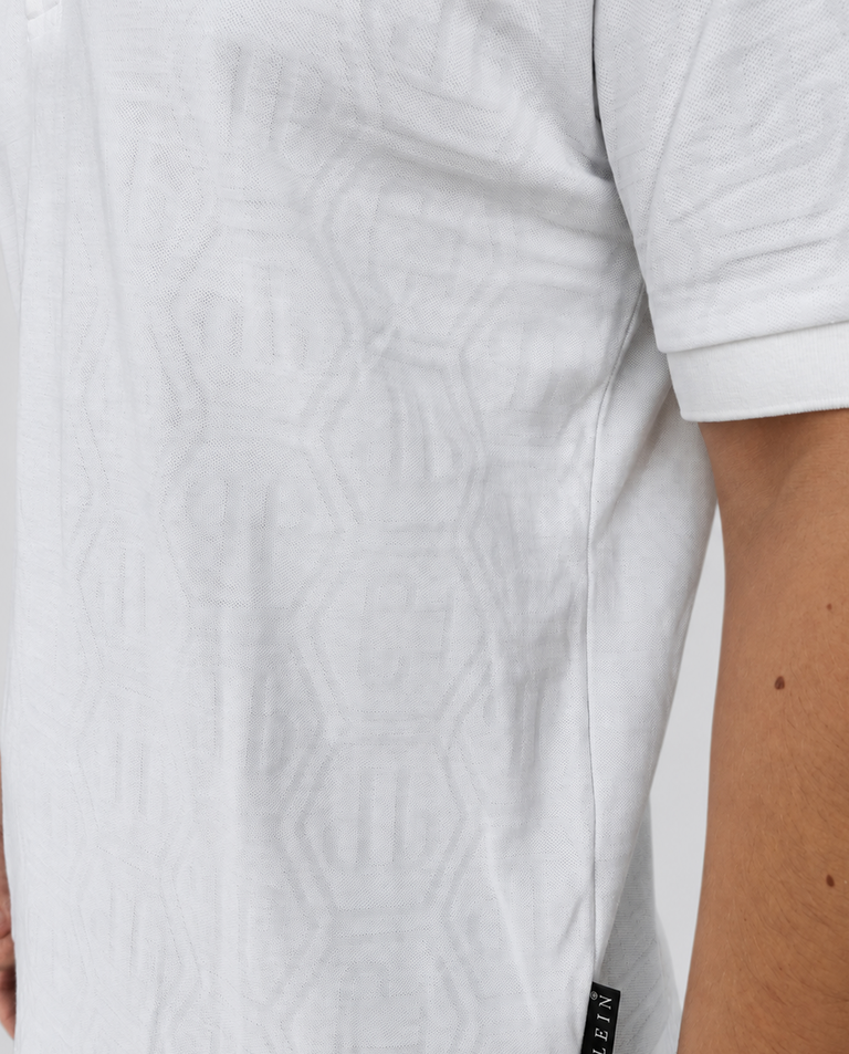 Biała koszulka polo z monogramem - Image #4