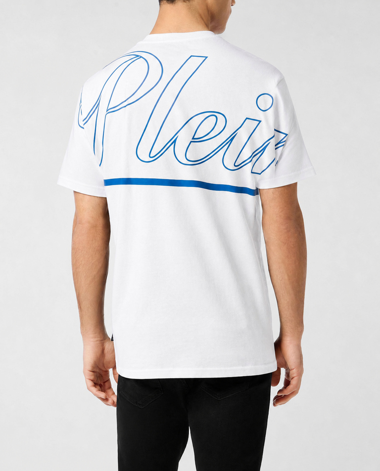 Biały t-shirt z ozdobnym logo - Image #2