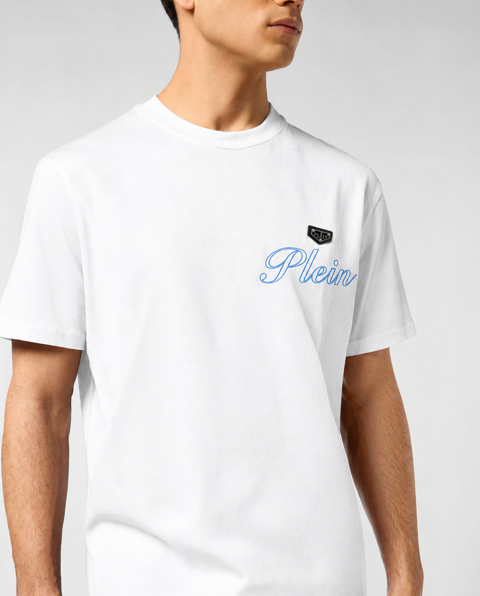 Biały t-shirt z ozdobnym logo - Image #4