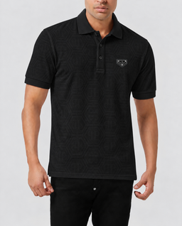Czarna koszulka polo z monogramem - Image #1