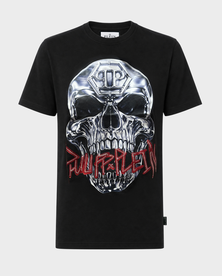 Czarny t-shirt Skull Metallic