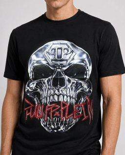Czarny t-shirt Skull Metallic - Image #3