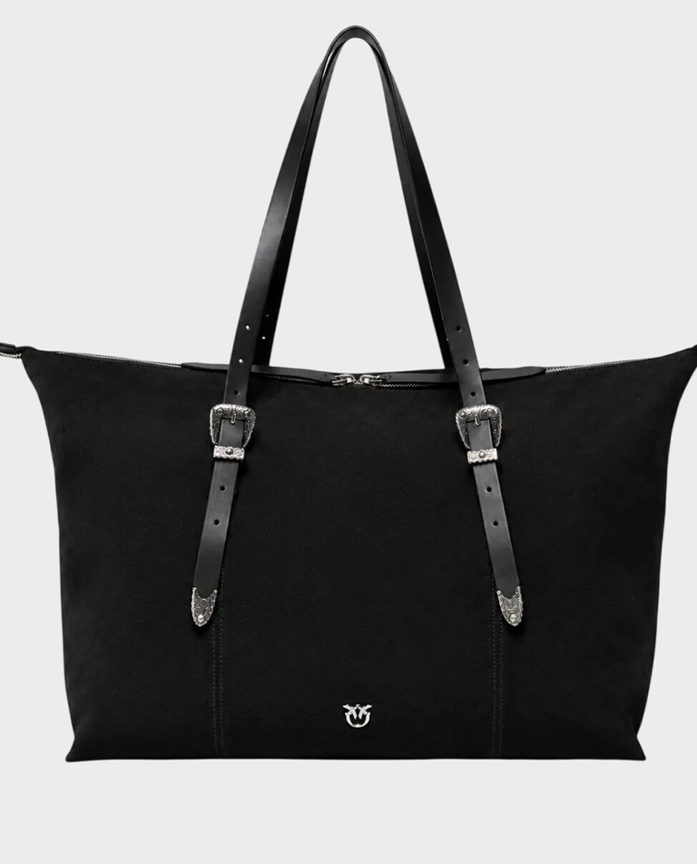 Zamszowa czarna torebka Tote