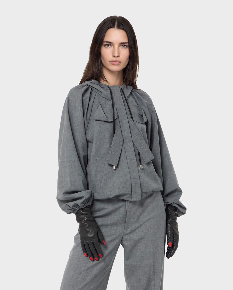 Szara kurtka typu bomber