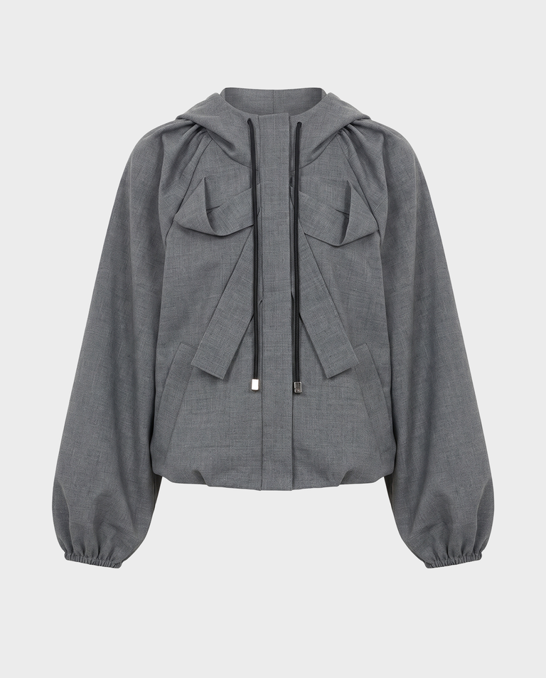 Szara kurtka typu bomber