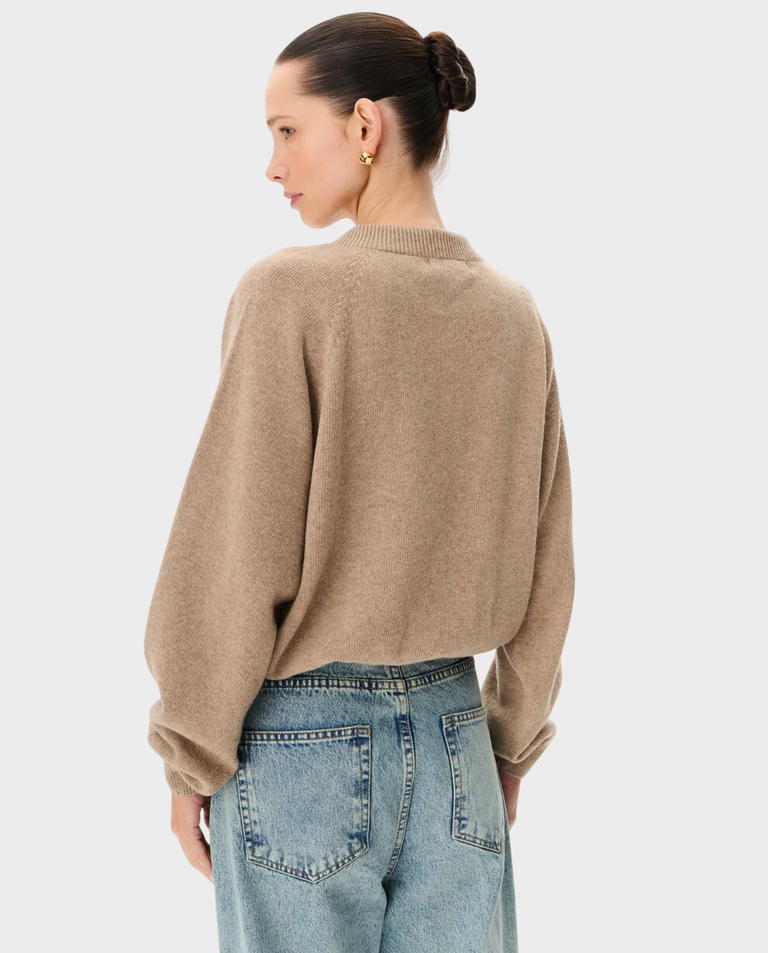 Beżowy sweter z wełny merino Beth - Image #2