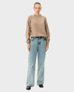 Beżowy sweter z wełny merino Beth - Image #1