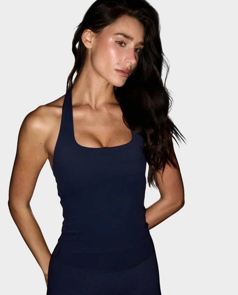Granatowy top Halter Long No. 5