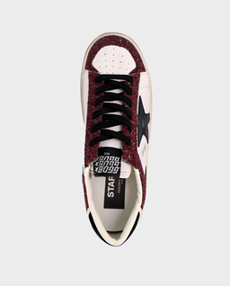 Biało-bordowe sneakersy z brokatem Stardan - Image #3