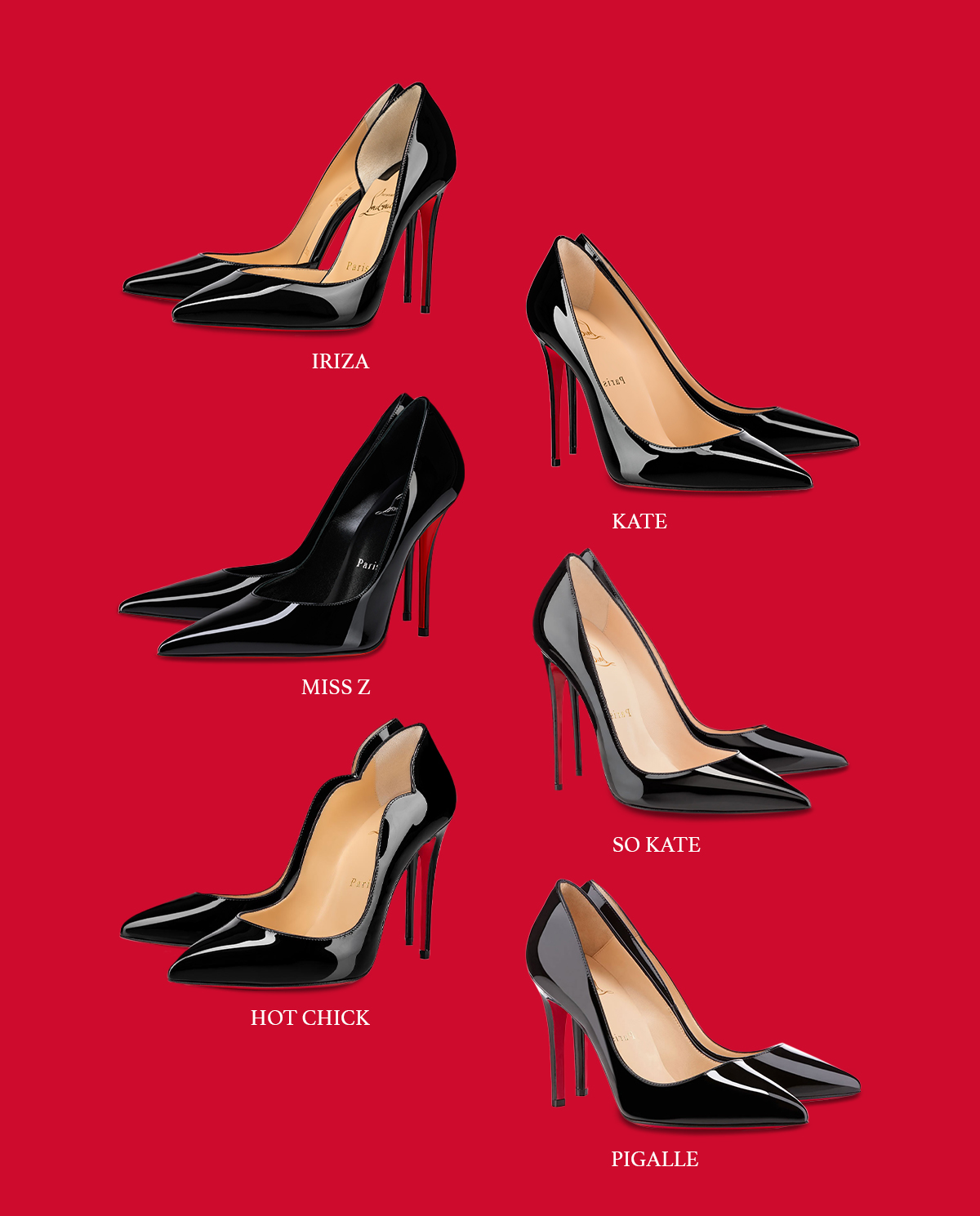 Porównanie całych szpilek Christian Louboutin