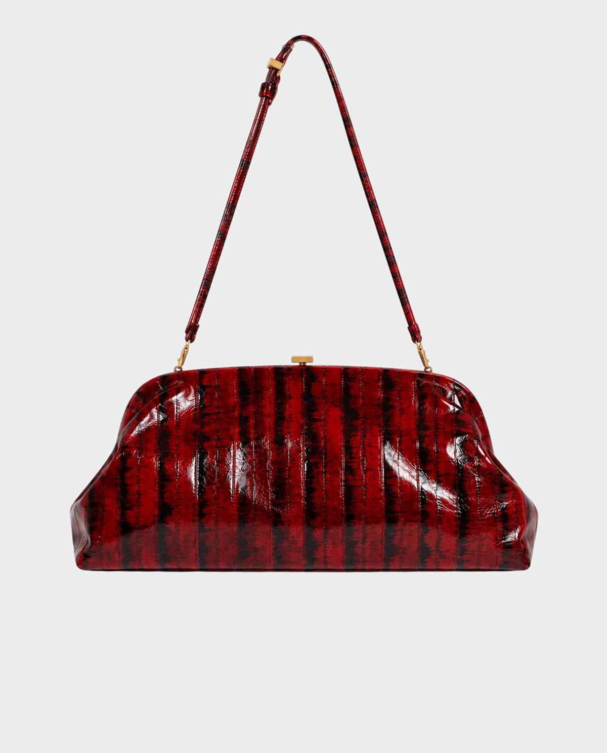 Skórzana torebka z printem Maxi Eel Skin Pouch Alberta Ferretti